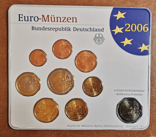 Nemecko 2006 "F" sada 9 euromincí (BU)