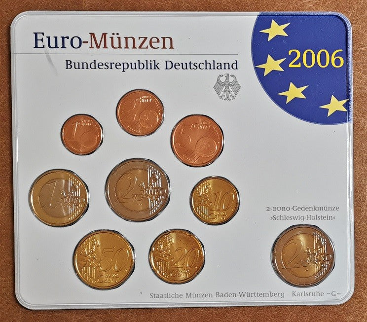 Nemecko 2006 "G" sada 9 euromincí (BU)
