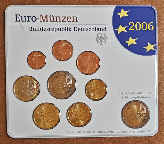 Nemecko 2006 "G" sada 9 euromincí (BU)