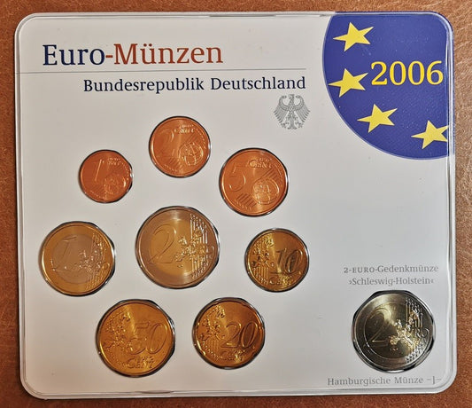 Nemecko 2006 "J" sada 9 euromincí (BU)