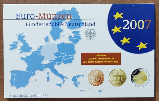 Nemecko 2007 "A" sada 9 euromincí (Proof)