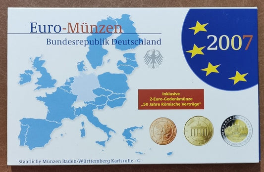 Nemecko 2007 "G" sada 9 euromincí (Proof)