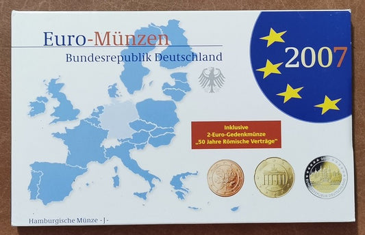 Nemecko 2007 "J" sada 9 euromincí (Proof)