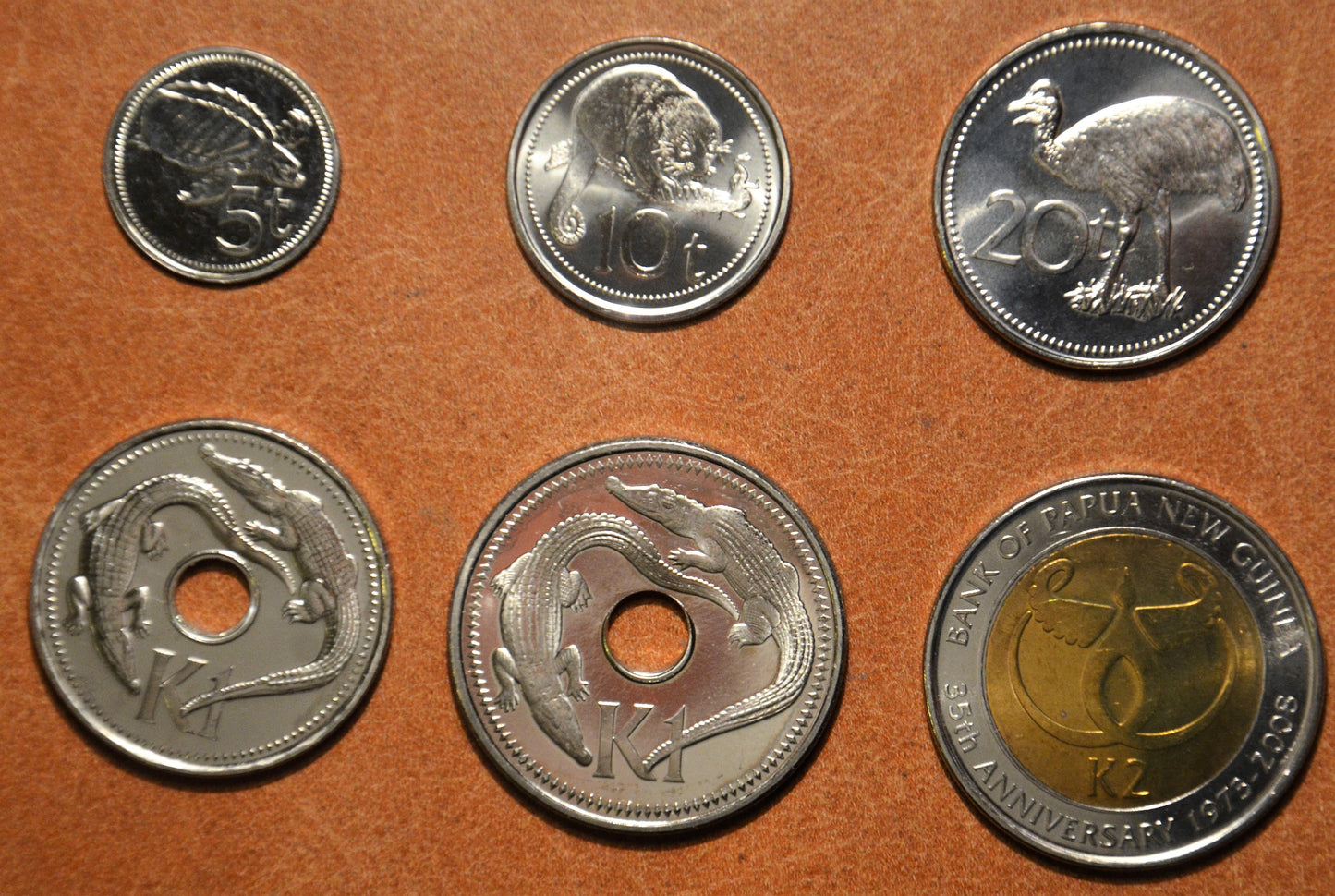 Papua-Nová Guinea 6 mincí 2009-2010 (UNC)
