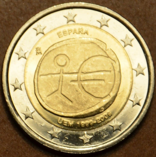 RARITA 2 Euro Španielsko 2009 - 10. výročie hospodárskej a menovej únie VEĽKÉ HVIEZDY (UNC)