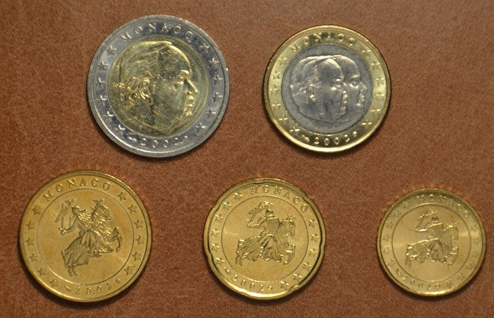 Sada 5 euromincí Monaco 2002 (UNC)