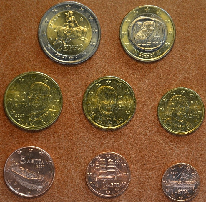 Grécko 2007 sada 8 euromincí (UNC)