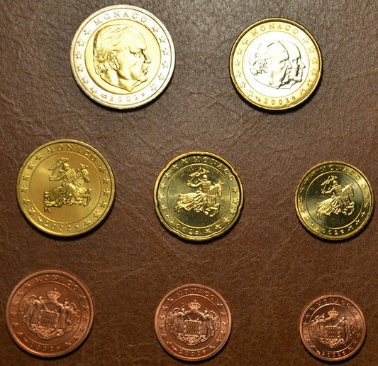 Sada 8 euromincí Monaco 2002 (UNC)