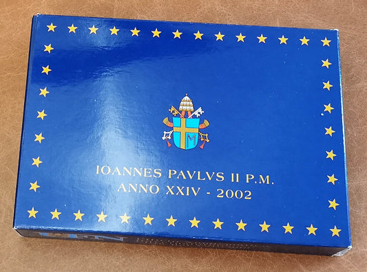 Sada 8 euromincí Vatikan 2002 s Ag medailou (Proof)