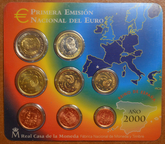 Sada 8 mincí Španielsko 2000 (BU)