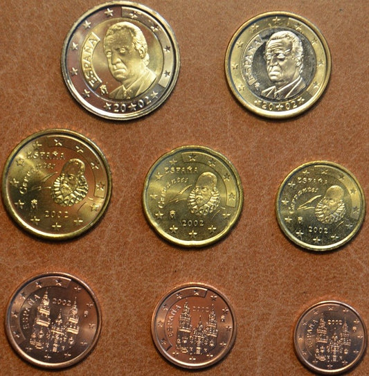 Sada 8 mincí Španielsko 2002 (UNC)
