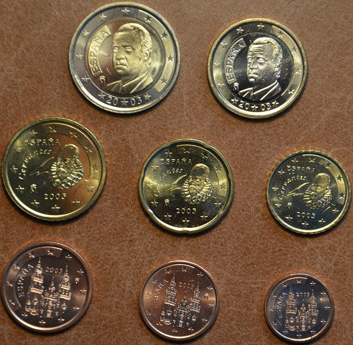 Sada 8 mincí Španielsko 2003 (UNC)