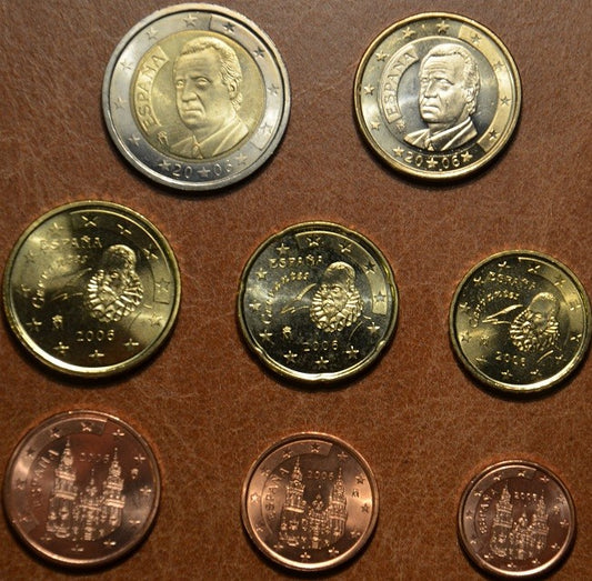 Sada 8 mincí Španielsko 2005 (UNC)