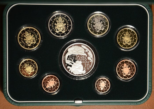 Vatikán 2018 sada 8 mincí + 20 Euro Ag minca (Proof)