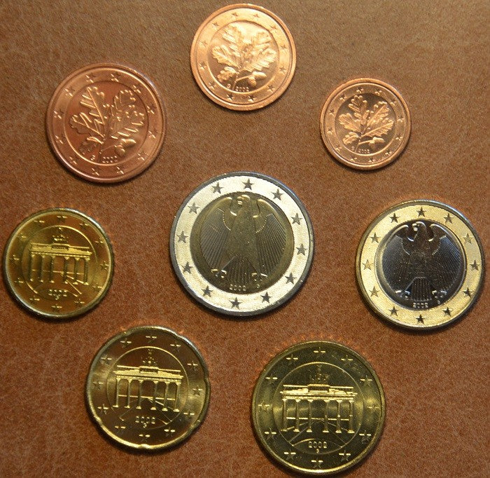 Sada 8 nemeckých mincí 2002 "D" (UNC)