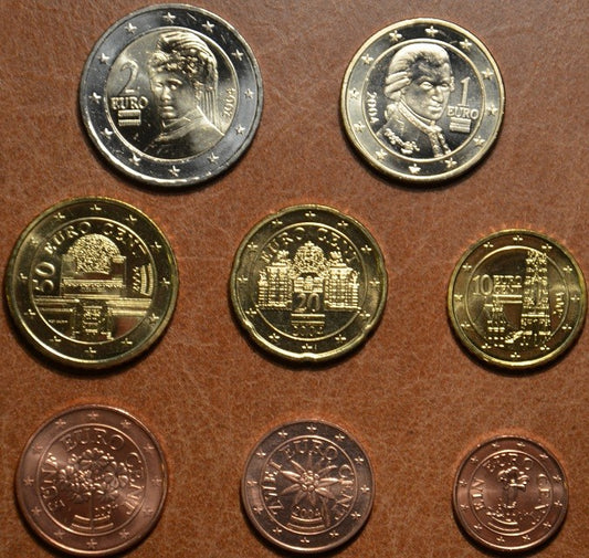 Sada 8 rakúskych mincí 2004 (UNC)