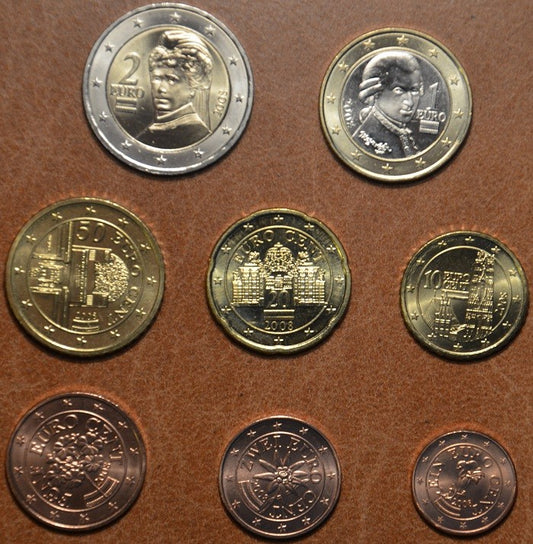 Sada 8 rakúskych mincí 2008 (UNC)