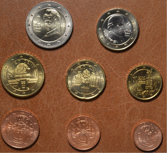 Sada 8 rakúskych mincí 2011 (UNC)