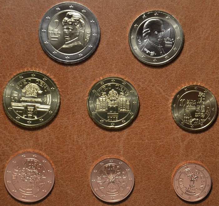 Sada 8 rakúskych mincí 2013 (UNC)