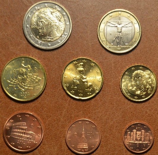 Sada 8 talianskych mincí 2004 (UNC)