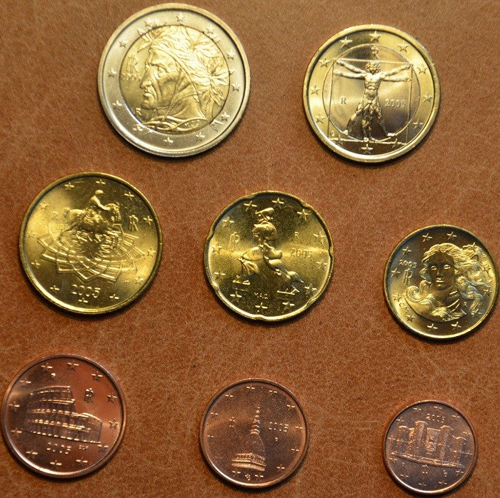 Sada 8 talianskych mincí 2005 (UNC)