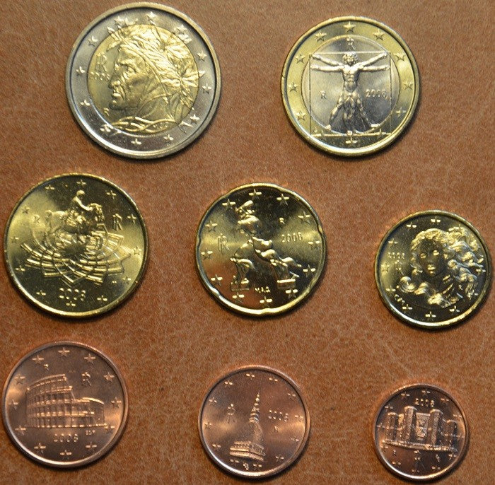 Sada 8 talianskych mincí 2008 (UNC)