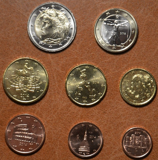 Sada 8 talianskych mincí 2014 (UNC)