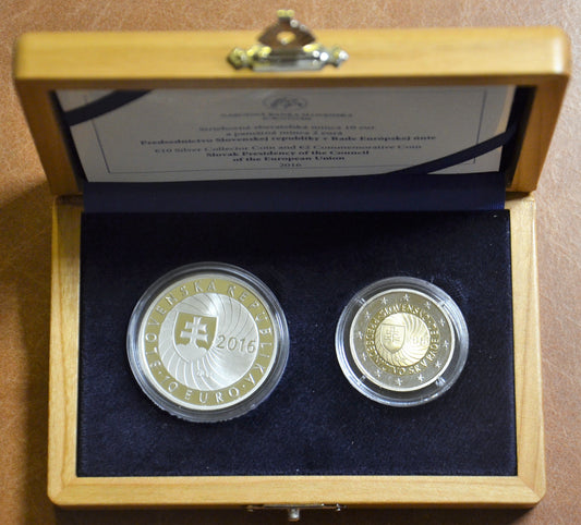 Sada NBS 2016 Predsedníctvo 2 Euro a 10 Euro Ag (Proof)