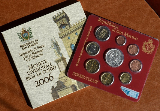 San Marino 2006 oficiálna sada 9 mincí (BU)