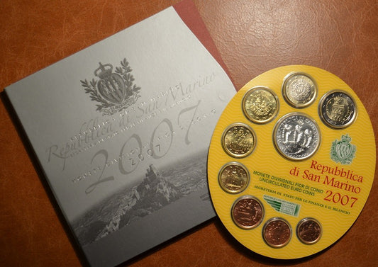 San Marino 2007 oficiálna sada 9 mincí (BU)