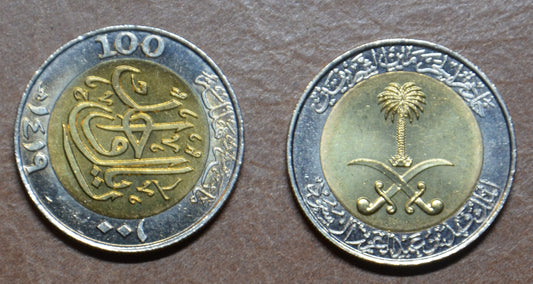 Saudská Arábia 1 Riyal / 100 Halalah - Fahd 1998 (UNC)