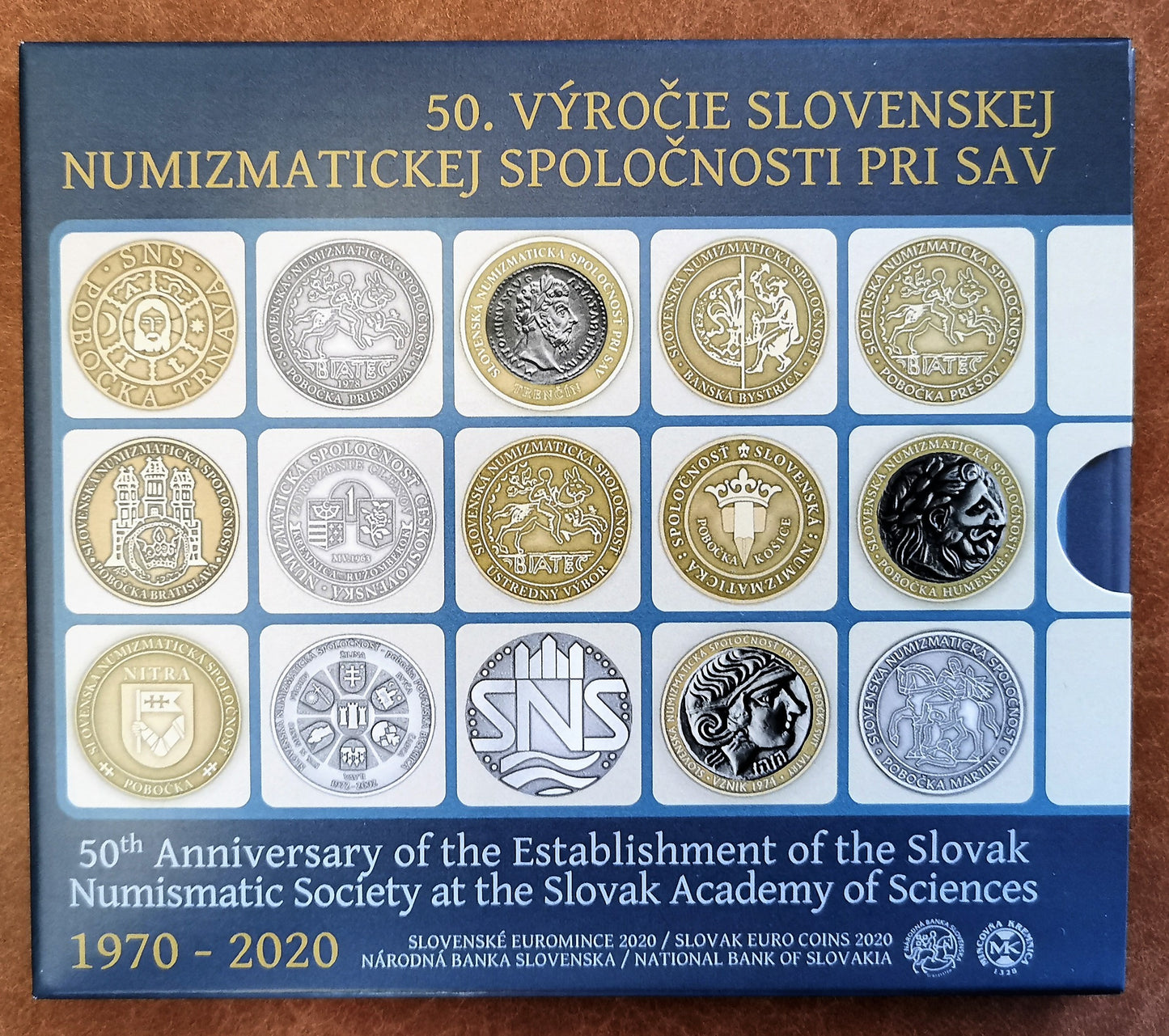 Slovensko 2020 sada mincí - Slovenská numizmatická spoločnosť - 50.v.založenia (BU)