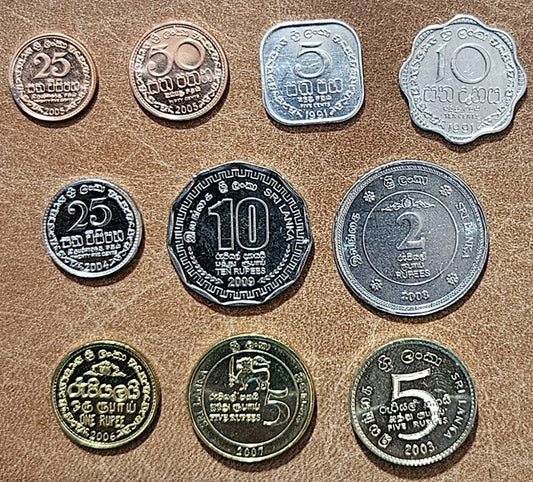 Srí Lanka 10 mincí 1991-2006 (UNC)