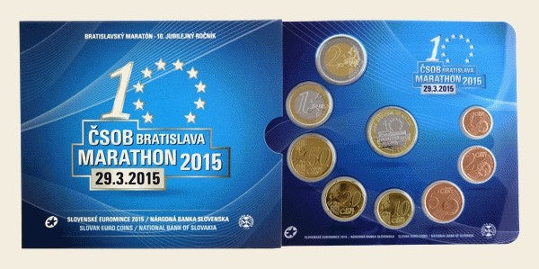 Súbor 8 Slovenských mincí 2015 Bratislavský maratón (BU)