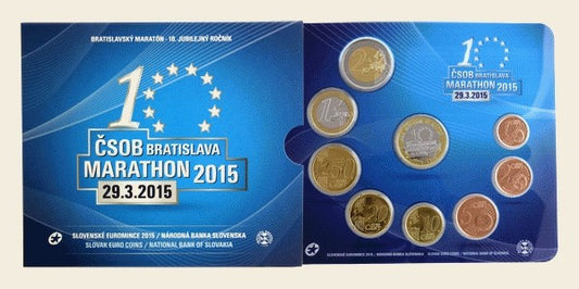 Súbor 8 Slovenských mincí 2015 Bratislavský maratón (BU)