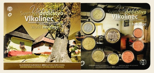 Súbor 8 Slovenských mincí 2015 Vlkolinec (BU)