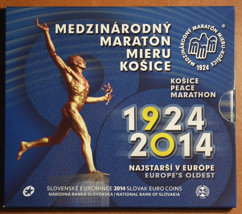 Súbor Slovenských mincí 2014 "90. štart Medzinár.maratón mieru v Košiciach"