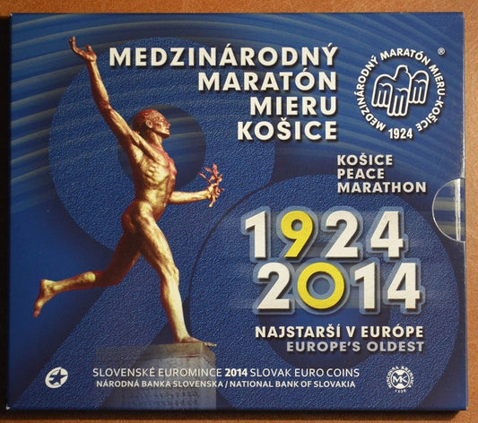 Súbor Slovenských mincí 2014 "90. štart Medzinár.maratón mieru v Košiciach"
