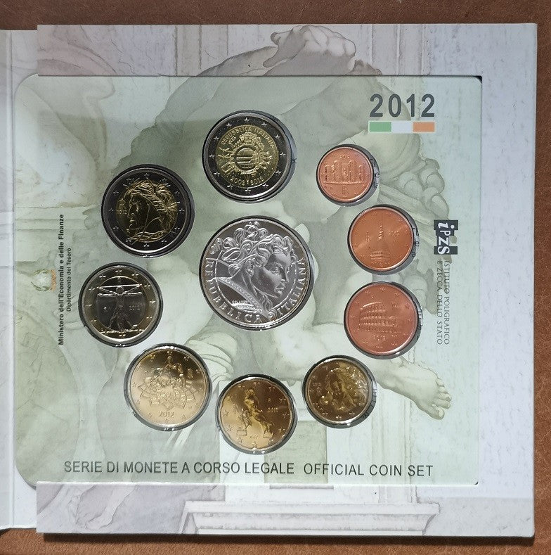 Taliansko 2012 oficiálna sada s pamätnou 2 a 5 Euro mincou (BU)
