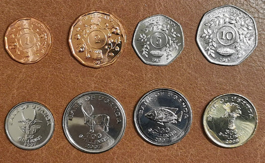 Uganda 8 mincí 1987-2009 (UNC)