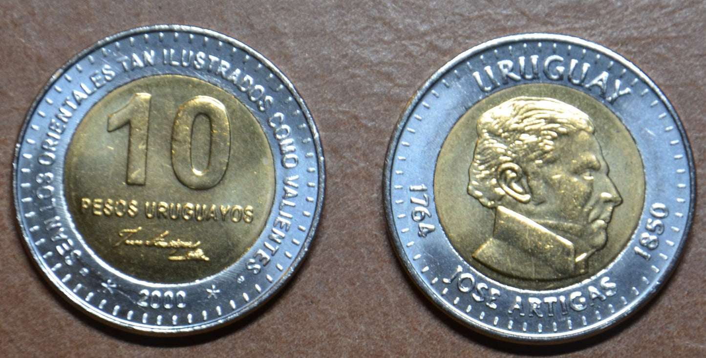 Uruguaj 10 Pesos Uruguayos 2000 (UNC)