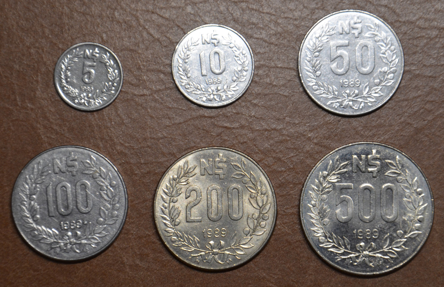 Uruguaj 6 mincí 1989 (VF-XF)