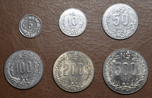 Uruguaj 6 mincí 1989 (VF-XF)
