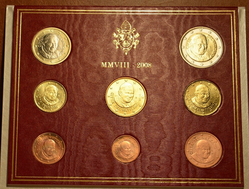 Vatikan 2008 sada 8 euromincí  (BU)
