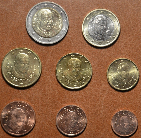 Vatikan 2011 sada 8 euromincí (UNC bez foldra)