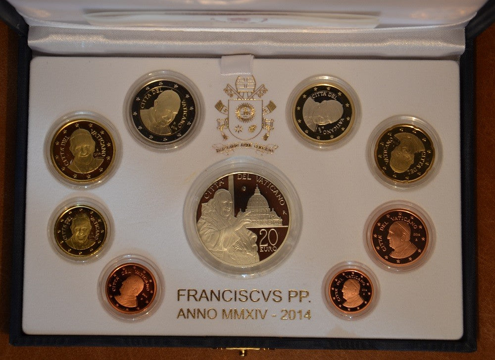 Vatikán 2014 sada 8 mincí + 20 Euro Ag minca (Proof)