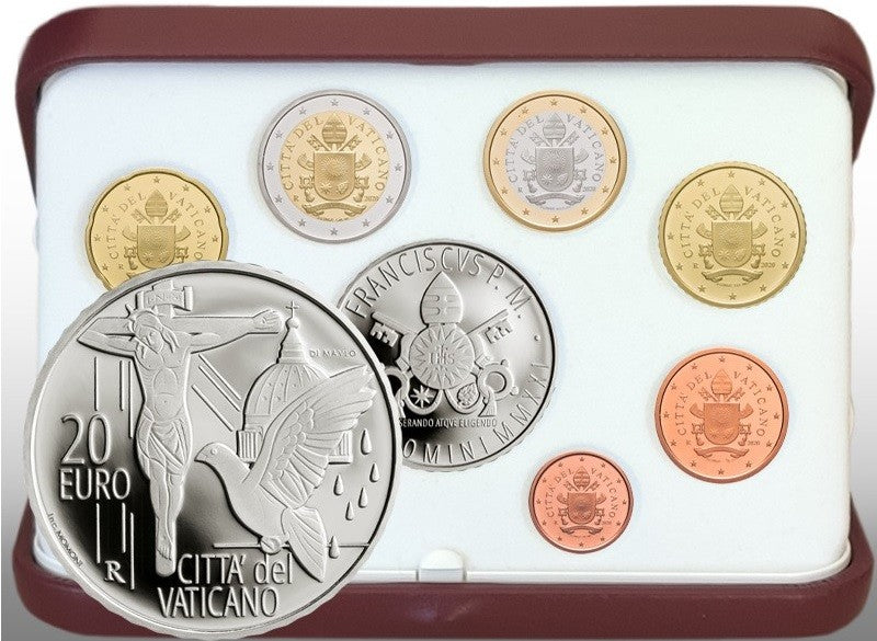 Vatikán 2021 sada 8 mincí + 20 Euro Ag minca (Proof)