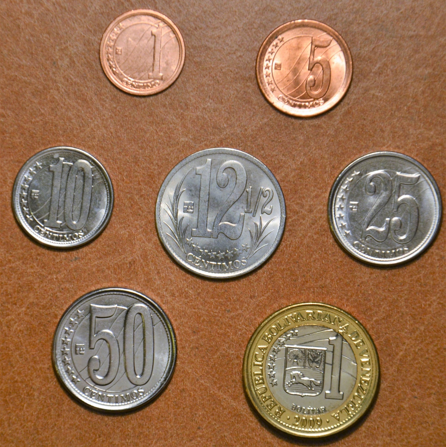 Venezuela 7 mincí 2007-2012 (UNC)