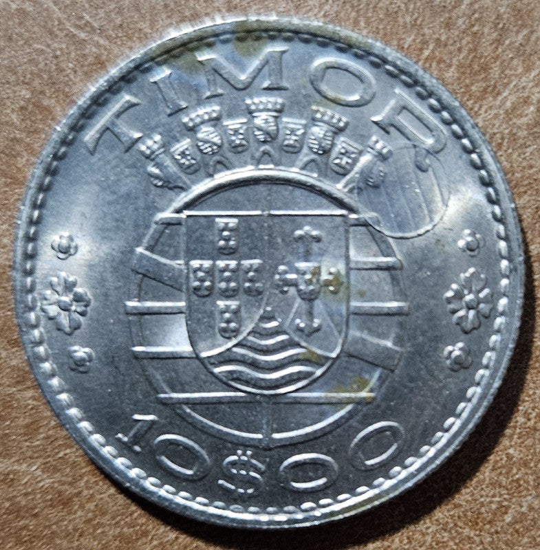 Východný Timor 10 Escudos 1970 (Aunc - bodky)