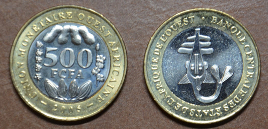 Západoafrický CFA frank 500 frankov 2005 (UNC)